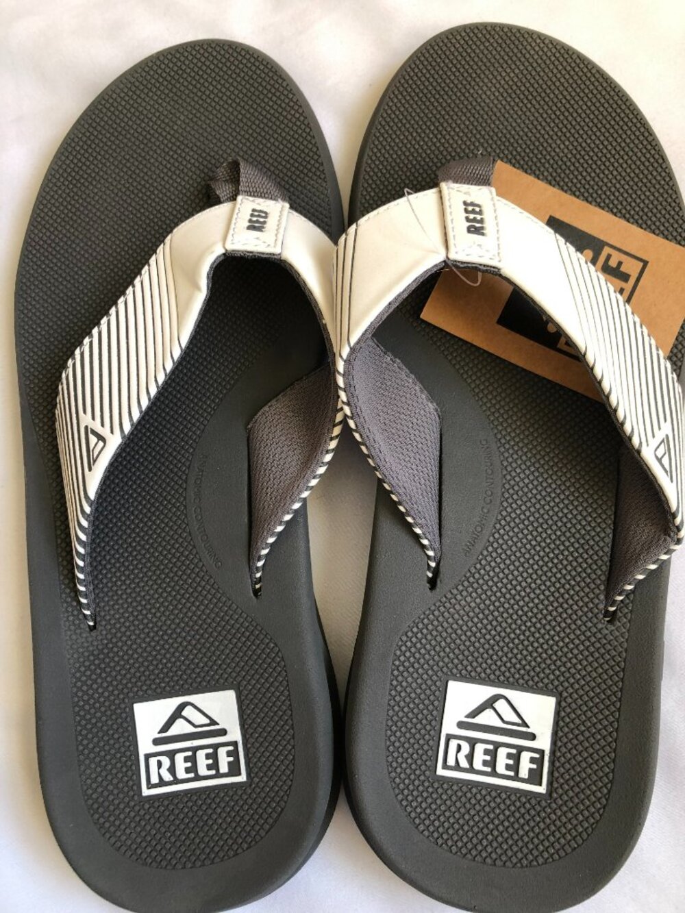 Reef Phantom II Flip Flop Sandal Grey White Straps Size 9 - Picture 7 of 9